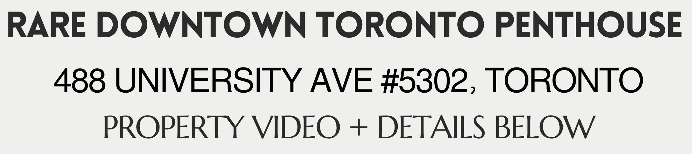 rare downtown Toronto penthouse 488 university